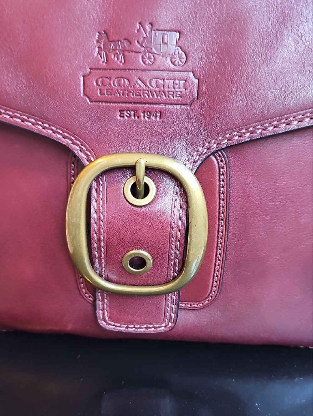 Coach 2007 Bleecker Large Flap Shoulder Bag Wine Tattersall 11419 NWT - Picture 9 of 15